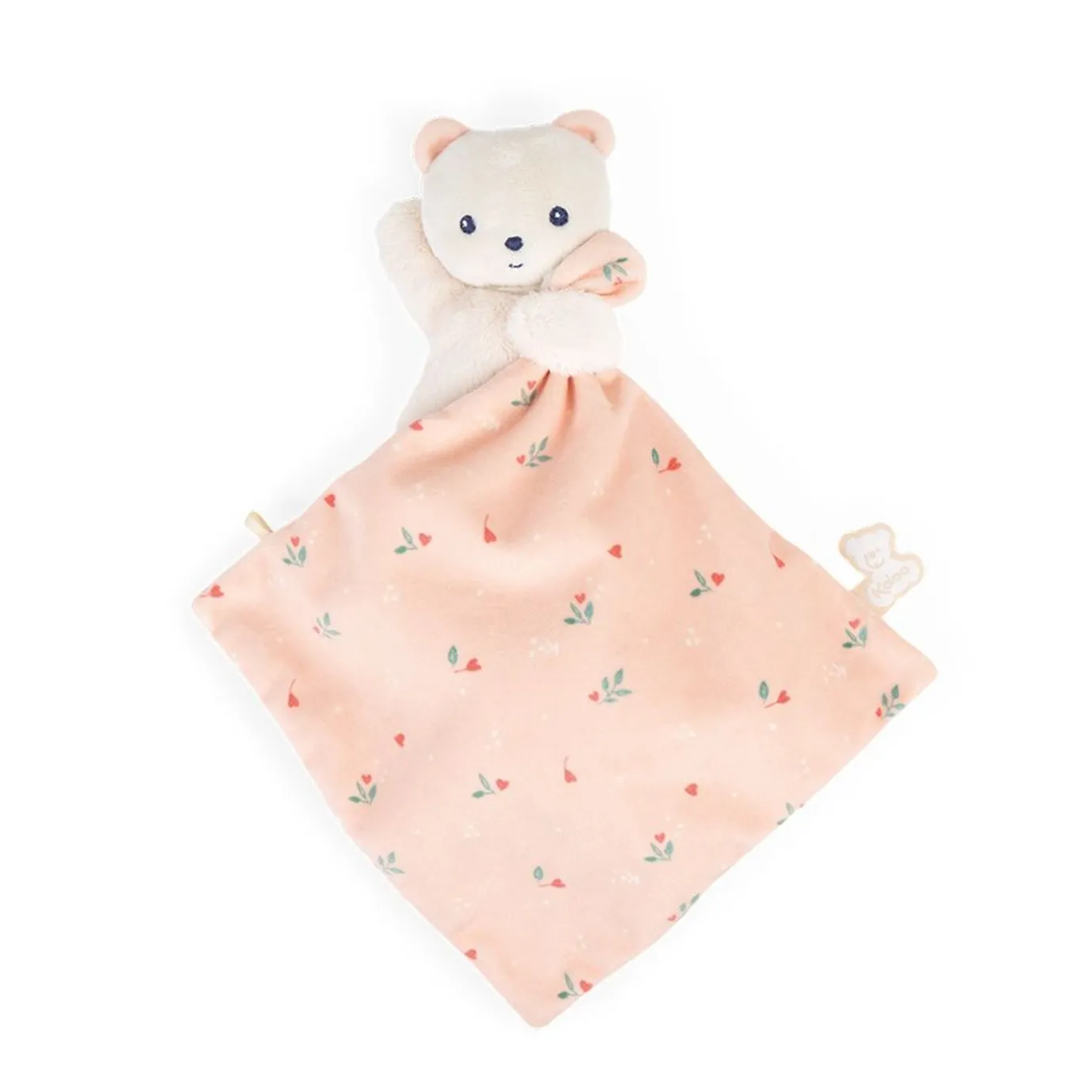 Kaloo Doudou Bear Carre Douceur Leaves Of Love> Pink Comforter